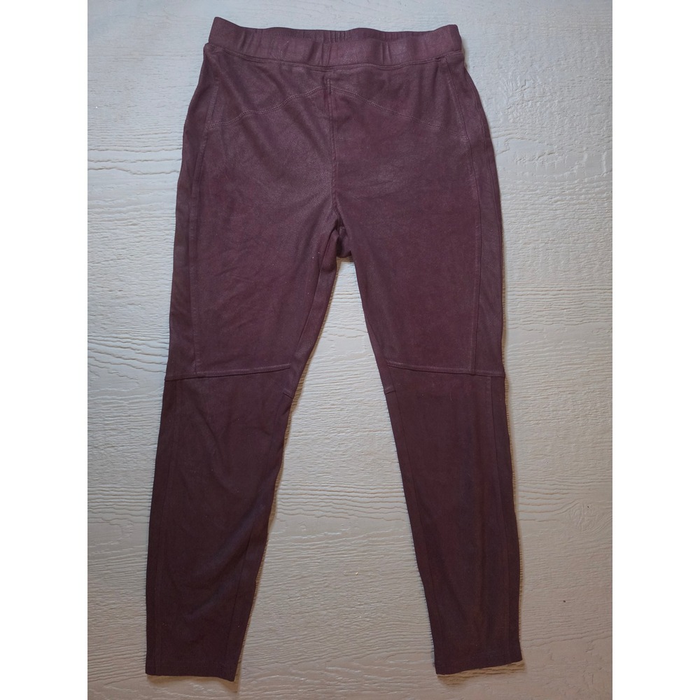 Free People Burgundy Faux Suede Moto Leggings Slim Fit Pants Wine Red